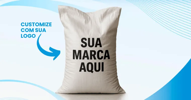 Saco de ráfia impresso com a marca do cliente